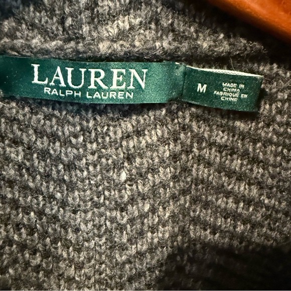 Ralph Lauren Charcoal 71% Wool Knit Open Cardigan w/ Pockets‎ Women's Medium EUC - Picture 4 of 10
